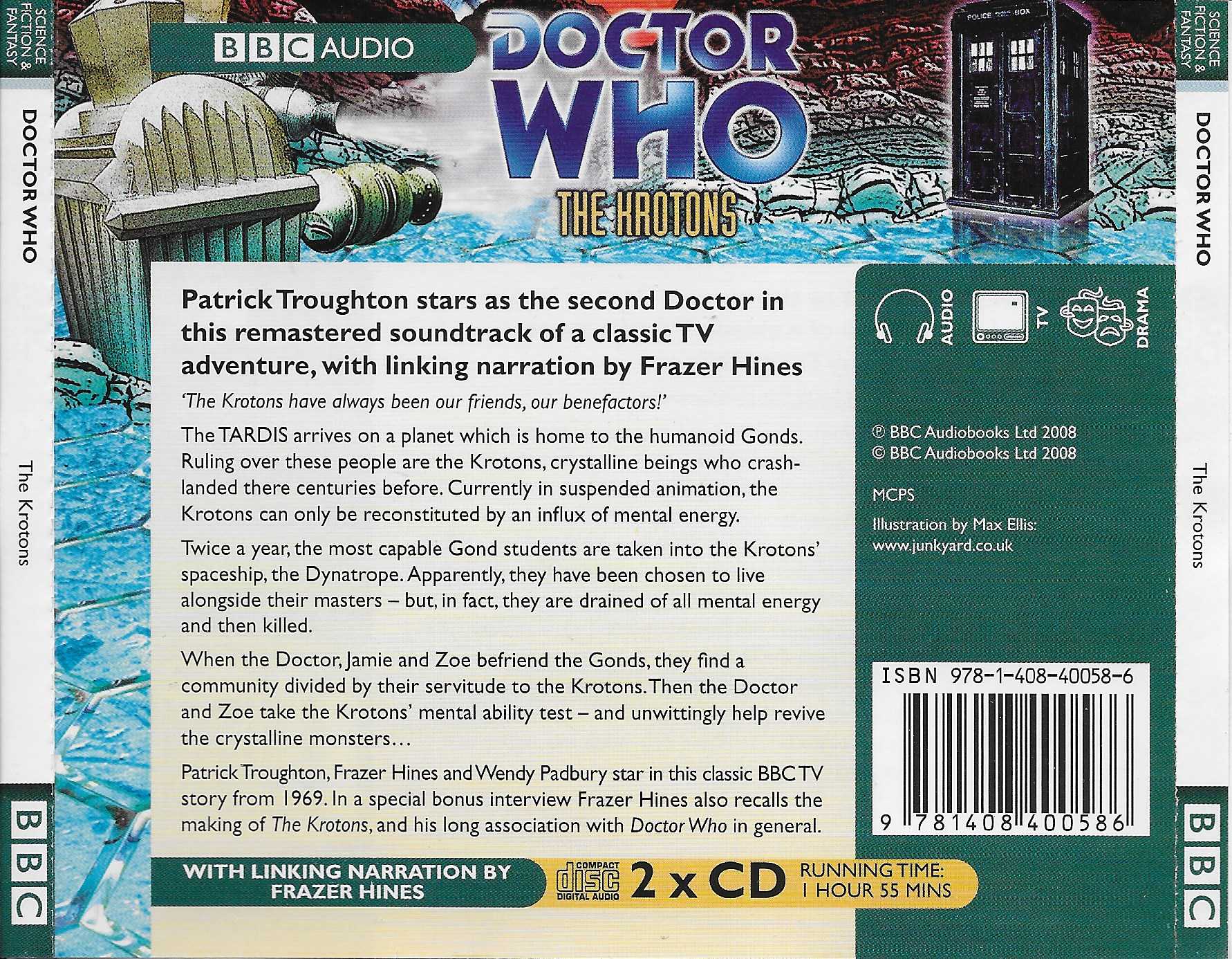 Picture of ISBN 978-1-408-40058-6 Doctor Who - The Krotons by artist Robert Holmes from the BBC records and Tapes library